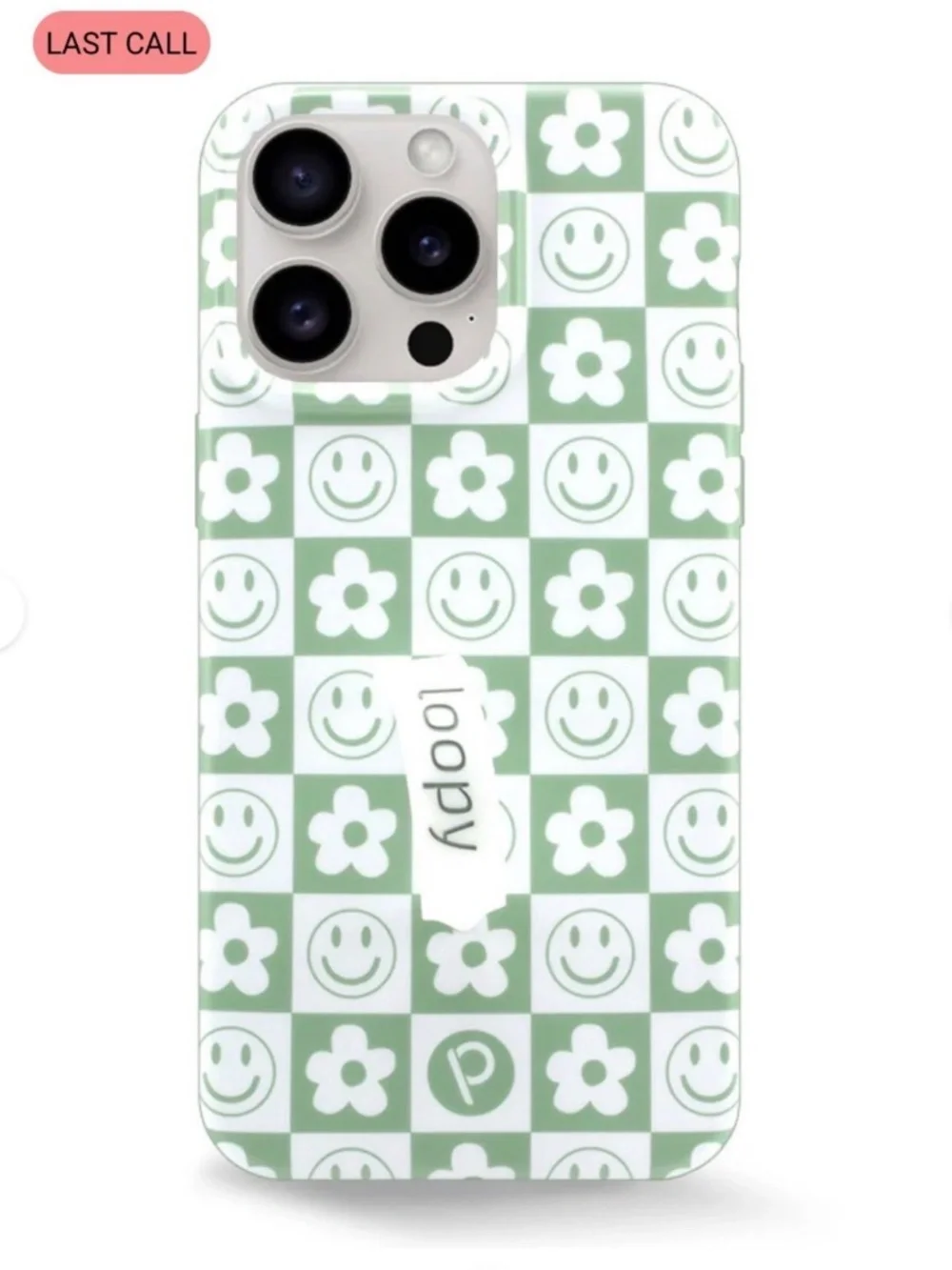 Loopy 15 Pro Max Groovy Sage Checkered Case
